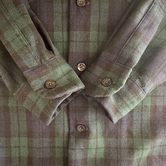 Pendleton Board Shirt Mens XL Green Blue Black Watch Tartan Wool Flannel Outdoor - Picture 6 of 13
